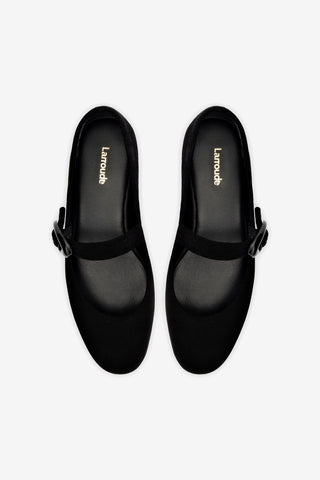 Verona Ballet Flat In Black Suede