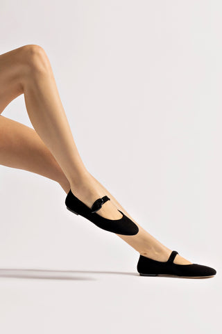 Verona Ballet Flat In Black Suede