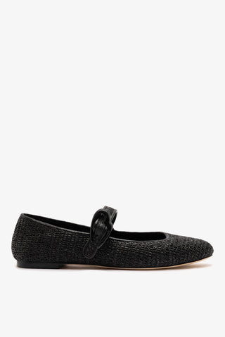Verona Ballet Flat Black Raffia Ballet Flat Larroude