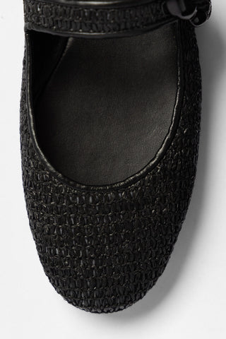 Verona Ballet Flat Black Raffia Ballet Flat Larroude