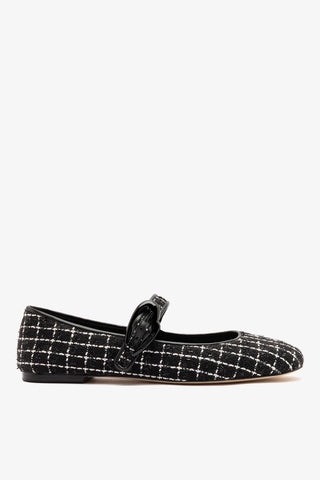 Verona Ballet Flat Black Tweed Ballet Flat Larroude