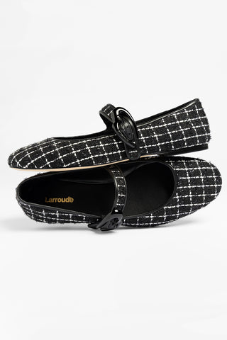 Verona Ballet Flat Black Tweed Ballet Flat Larroude