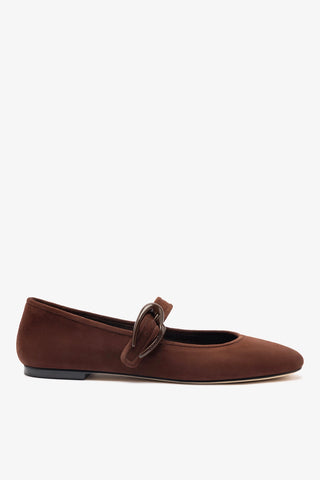 Verona Ballet Flat In Brown Suede