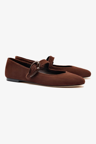 Verona Ballet Flat In Brown Suede