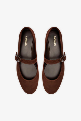 Verona Ballet Flat In Brown Suede