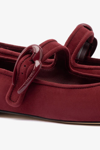 Verona Ballet Flat In Burgundy Suede