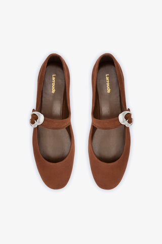 Verona Ballet Flat In Burnt Umber Suede