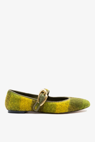Verona Ballet Flat Cactus Printed Felt Ballet Larroudé