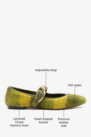 Verona Ballet Flat Cactus Printed Felt Ballet Larroudé