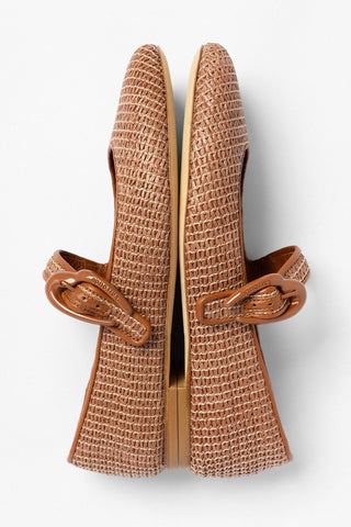 Verona Ballet Flat Caramel Raffia Ballet Flat Larroude