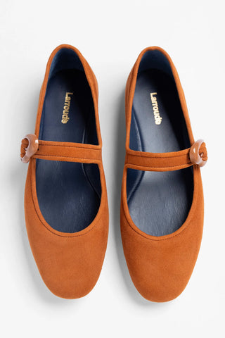 Verona Ballet Flat Chestnut Suede Ballet Larroudé