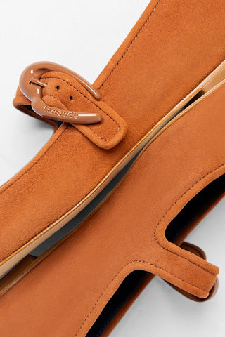 Verona Ballet Flat Chestnut Suede Ballet Larroudé