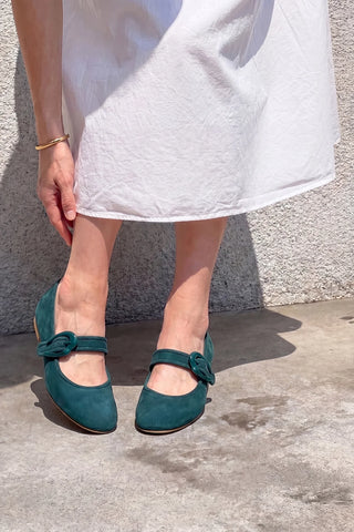 Verona Ballet Flat Deepsea Velvet Ballet Larroudé