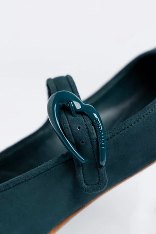 Verona Ballet Flat Deepsea Velvet Ballet Larroudé
