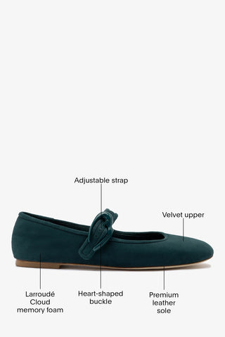 Verona Ballet Flat Deepsea Velvet Ballet Larroudé