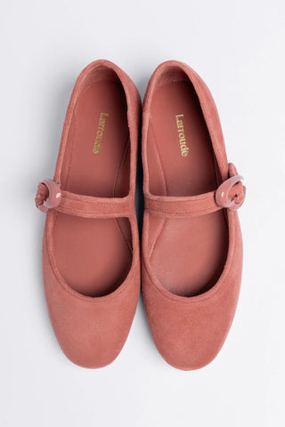 Verona Ballet Flat Dusty Rose Suede Ballet Larroudé
