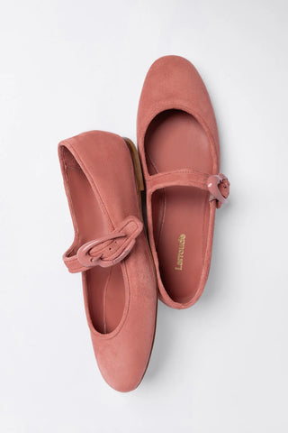 Verona Ballet Flat Dusty Rose Suede Ballet Larroudé