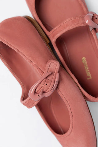 Verona Ballet Flat Dusty Rose Suede Ballet Larroudé