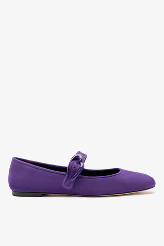 Verona Ballet Flat Eggplant Suede Ballet Larroudé
