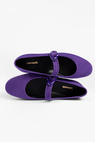 Verona Ballet Flat Eggplant Suede Ballet Larroudé
