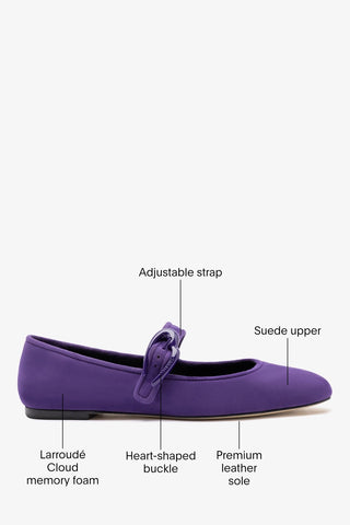 Verona Ballet Flat Eggplant Suede Ballet Larroudé