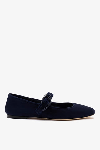 Verona Ballet Flat In Navy Suede