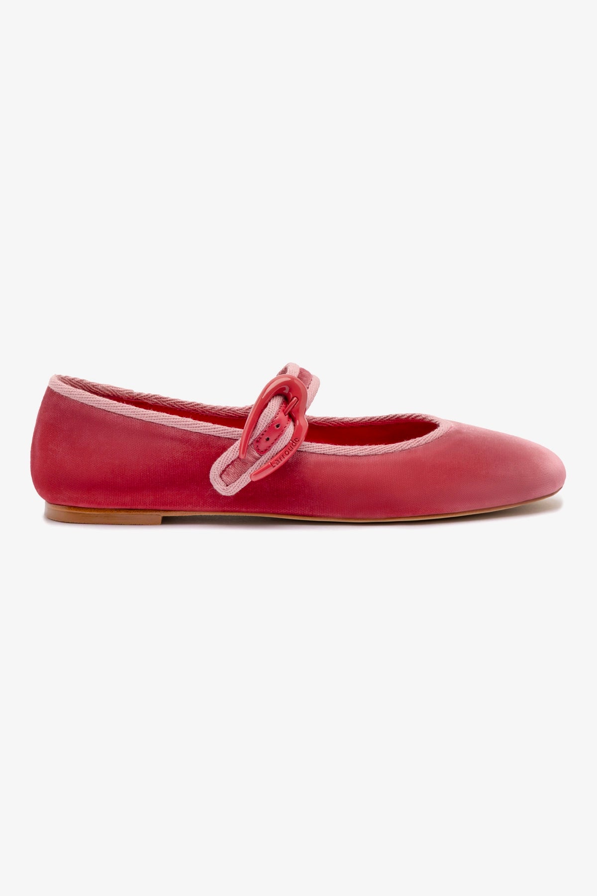 Verona Ballet Flat In Lampone Velvet Flats Larroudé – Larroude