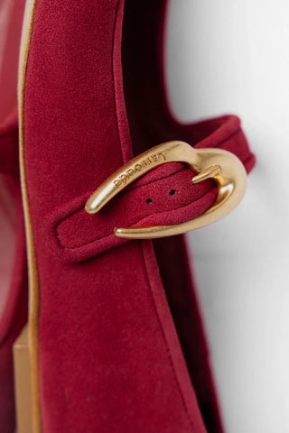 Verona Ballet Flat Lipstick Red Suede Ballet Larroudé