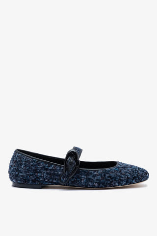 Verona Ballet Flat Midnight Blue Tweed