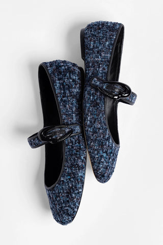 Verona Ballet Flat Midnight Blue Tweed