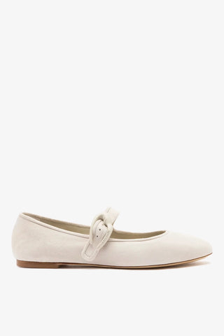 Verona Ballet Flat Mushroom Gray Suede Ballet Larroudé