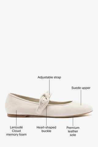 Verona Ballet Flat Mushroom Gray Suede Ballet Larroudé