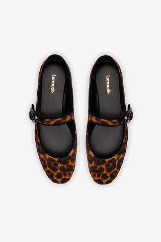 Verona Ballet Flat In Leopard Print Calf Hair