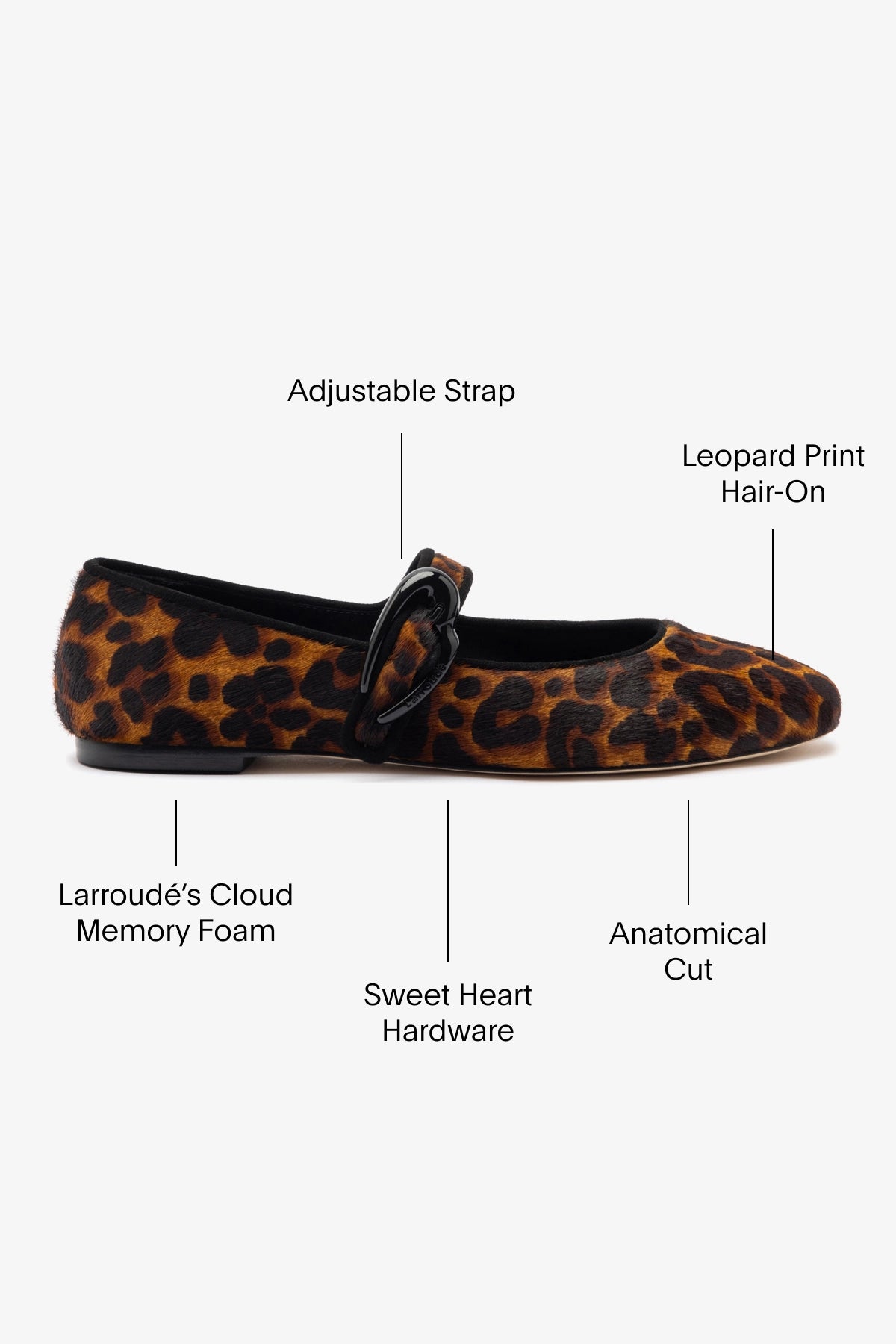 Verona Ballet Flat In Leopard Print Calf Hair - Flats - Larroudé Verona Ballet Flat In Leopard Print Calf Hair - Flats - Larroudé