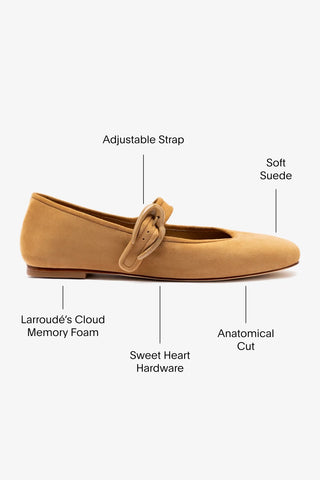 Verona Ballet Flat In Peanut Suede