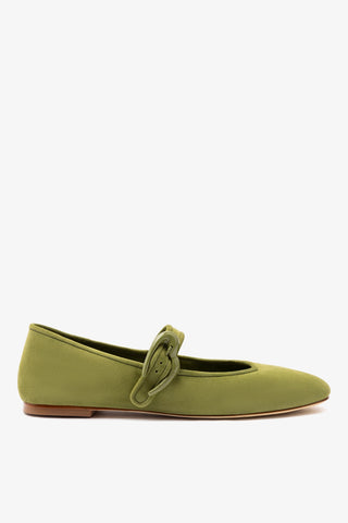 Verona Ballet Flat In Seaweed Suede