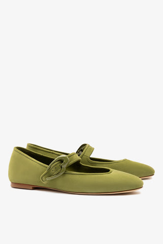 Verona Ballet Flat In Seaweed Suede