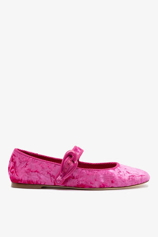 Verona Ballet Flat Pink Velvet Ballet Larroudé