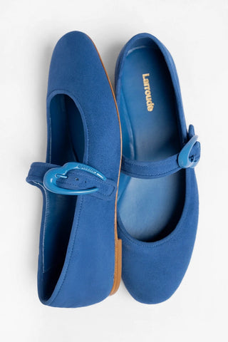 Verona Ballet Flat Blue Suede Ballet Larroudé