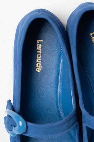 Verona Ballet Flat Blue Suede Ballet Larroudé