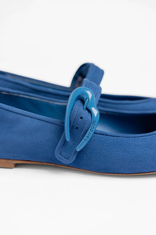 Verona Ballet Flat Blue Suede Ballet Larroudé