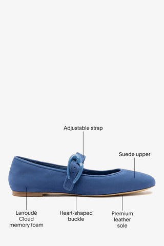Verona Ballet Flat Blue Suede