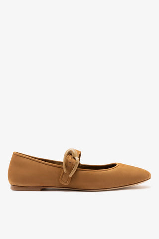 Verona Ballet Flat Tobacco Suede Ballet Larroudé