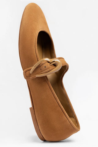 Verona Ballet Flat Tobacco Suede Ballet Larroudé