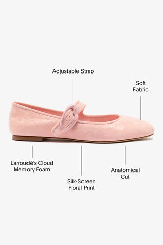 Verona Ballet Flat In Tulip Sakura Printed Suede