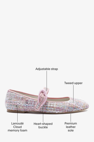 Verona Ballet Flat Tulip Printed Tweed Ballet Larroudé