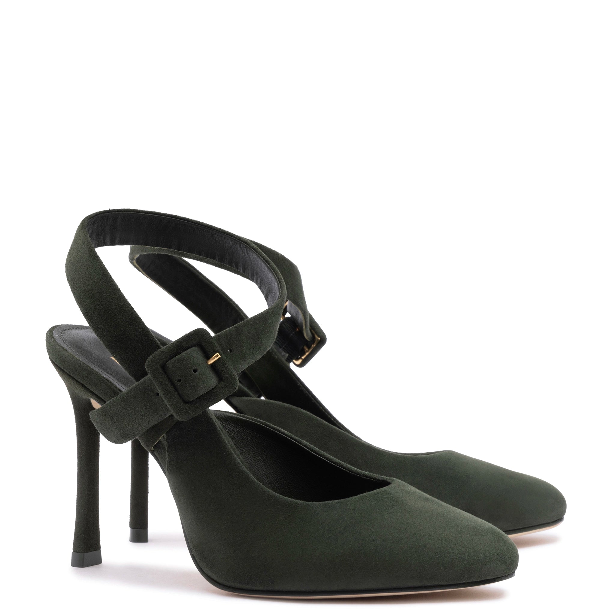 Deena By Larroudé Pump In Deep Olivine Suede