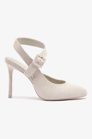 Deena By Larroudé Pump In Mushroom Grey Suede