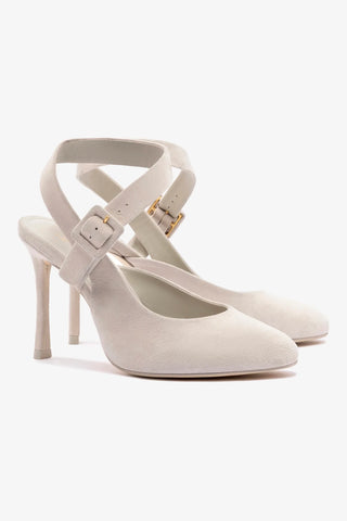 Deena By Larroudé Pump In Mushroom Grey Suede