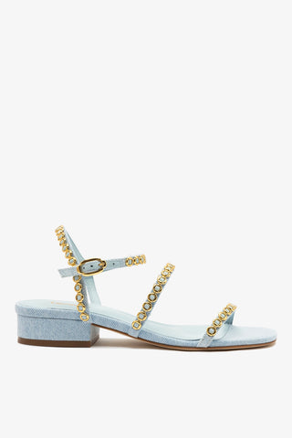Milanina Flat Sandal In Maya Denim